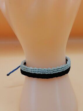 Handmade Macrame Bracelet, Minimalist Two-Tone Design